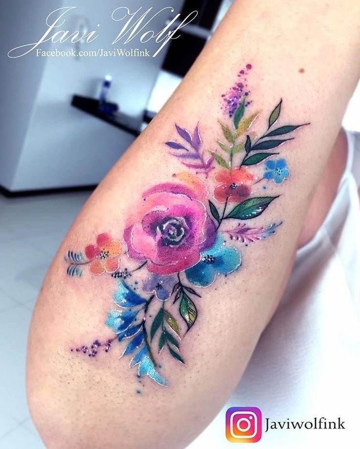 Watercolor Flower Tattoo Javiwolfink